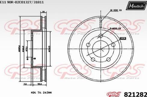 Maxtech 821282.0000 - Спирачен диск vvparts.bg