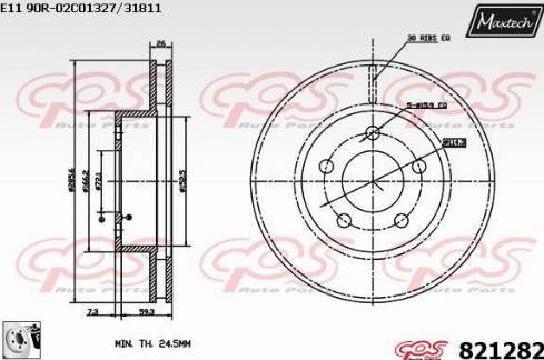 Maxtech 821282.0080 - Спирачен диск vvparts.bg