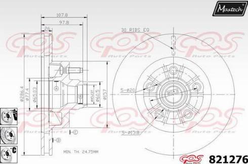 Maxtech 821276.6980 - Спирачен диск vvparts.bg