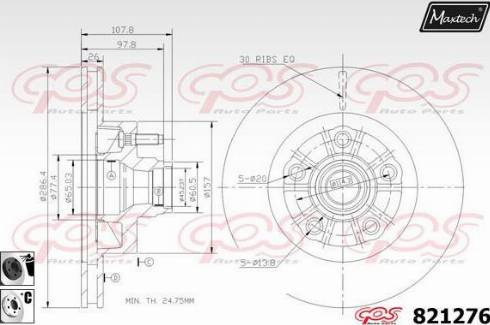 Maxtech 821276.6060 - Спирачен диск vvparts.bg