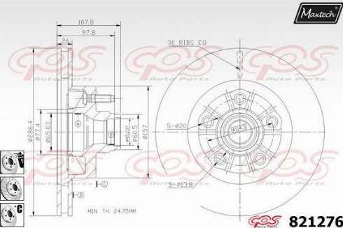 Maxtech 821276.6880 - Спирачен диск vvparts.bg