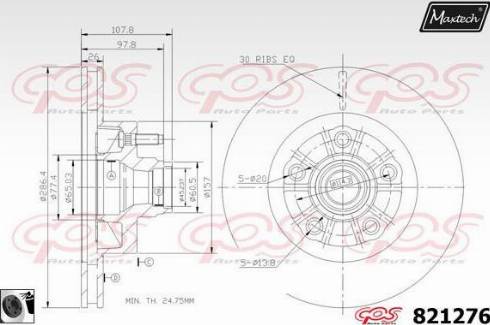 Maxtech 821276.0060 - Спирачен диск vvparts.bg