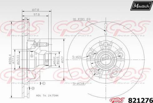 Maxtech 821276.0000 - Спирачен диск vvparts.bg