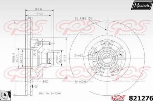 Maxtech 821276.0080 - Спирачен диск vvparts.bg