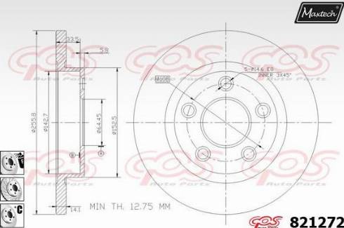 Maxtech 821272.6880 - Спирачен диск vvparts.bg