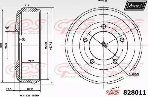 Maxtech 828011.0000 - Спирачен барабан vvparts.bg