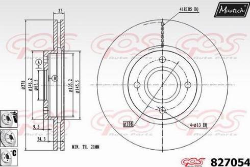 Maxtech 827054.6880 - Спирачен диск vvparts.bg