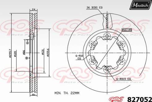 Maxtech 827052.0000 - Спирачен диск vvparts.bg