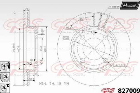 Maxtech 827009.6980 - Спирачен диск vvparts.bg