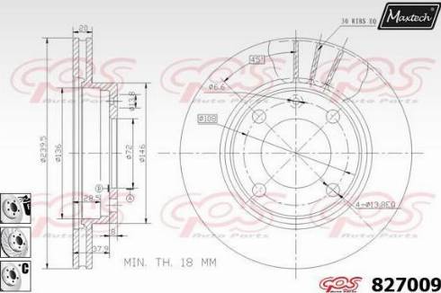 Maxtech 827009.6880 - Спирачен диск vvparts.bg