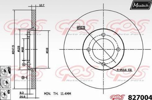 Maxtech 827004.6980 - Спирачен диск vvparts.bg