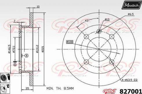 Maxtech 827001.6060 - Спирачен диск vvparts.bg