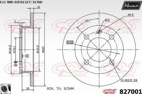 Maxtech 827001.0060 - Спирачен диск vvparts.bg