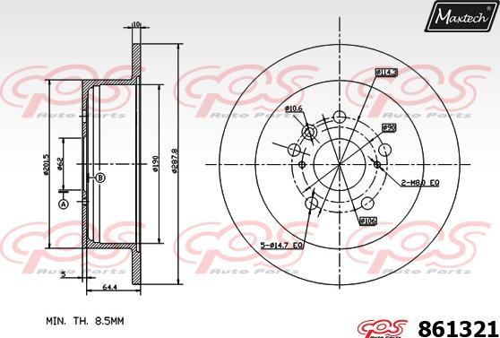 Maxtech 827003 - Спирачен диск vvparts.bg