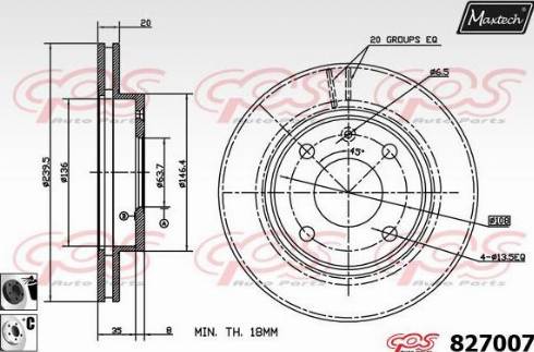 Maxtech 827007.6060 - Спирачен диск vvparts.bg