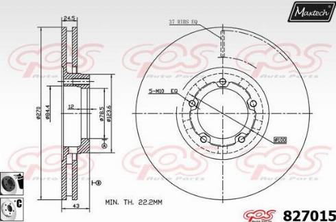 Maxtech 827015.6060 - Спирачен диск vvparts.bg