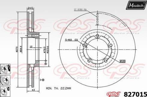 Maxtech 827015.6880 - Спирачен диск vvparts.bg