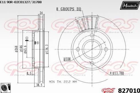 Maxtech 827010.0060 - Спирачен диск vvparts.bg