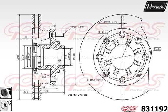 Maxtech 827010 - Спирачен диск vvparts.bg