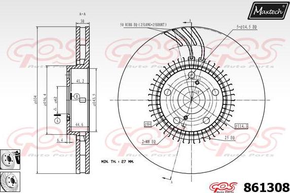 Maxtech 827011 - Спирачен диск vvparts.bg