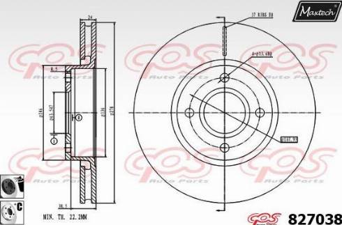 Maxtech 827038.6060 - Спирачен диск vvparts.bg