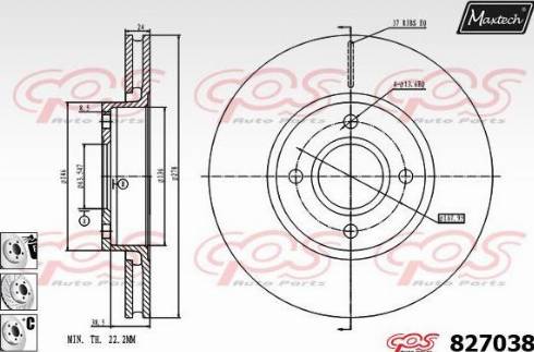 Maxtech 827038.6880 - Спирачен диск vvparts.bg