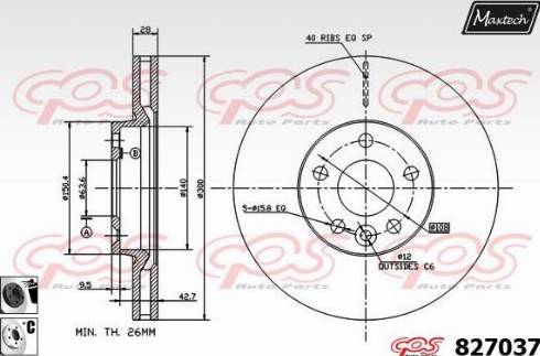 Maxtech 827037.6060 - Спирачен диск vvparts.bg