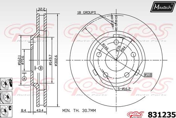 Maxtech 881415 - Спирачен диск vvparts.bg