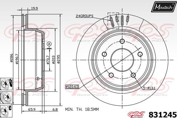 Maxtech 827024 - Спирачен диск vvparts.bg