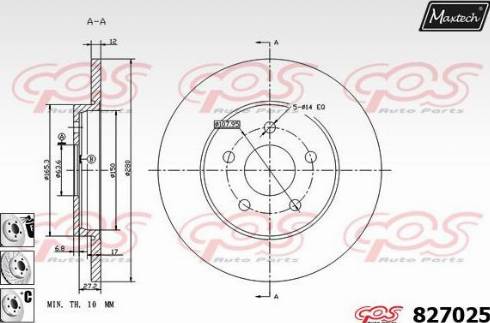 Maxtech 827025.6980 - Спирачен диск vvparts.bg