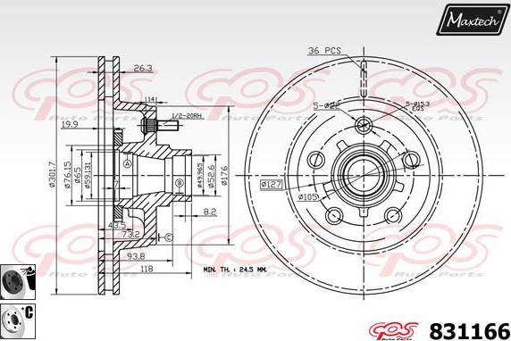 Maxtech 827026 - Спирачен диск vvparts.bg