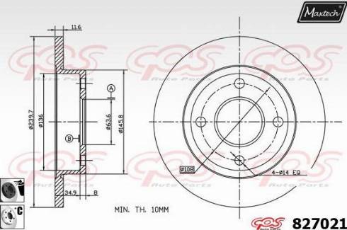 Maxtech 827021.6060 - Спирачен диск vvparts.bg