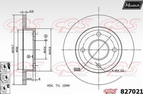 Maxtech 827021.6880 - Спирачен диск vvparts.bg