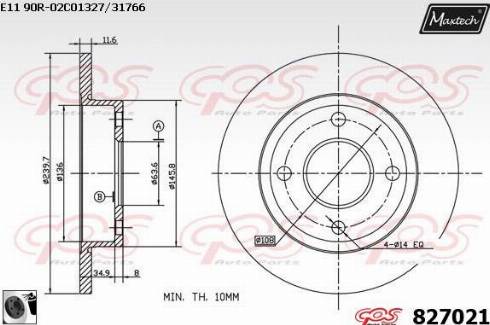 Maxtech 827021.0060 - Спирачен диск vvparts.bg