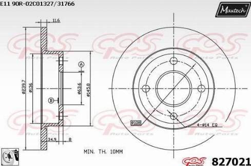 Maxtech 827021.0080 - Спирачен диск vvparts.bg