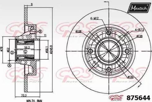 Maxtech 875644.0005 - Спирачен диск vvparts.bg