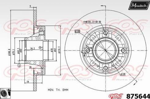 Maxtech 875644.0065 - Спирачен диск vvparts.bg