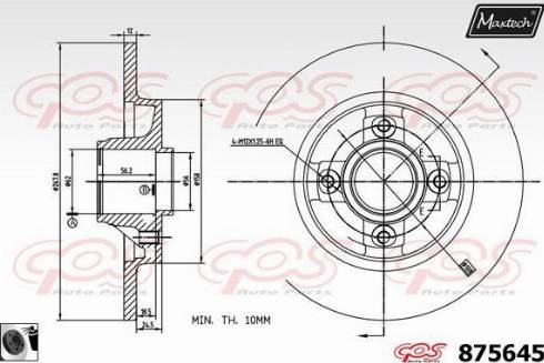 Maxtech 875645.0065 - Спирачен диск vvparts.bg