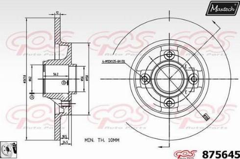 Maxtech 875645.0085 - Спирачен диск vvparts.bg