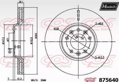 Maxtech 875640.0000 - Спирачен диск vvparts.bg