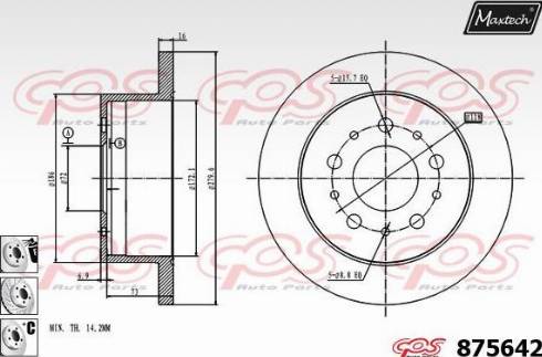 Maxtech 875642.6980 - Спирачен диск vvparts.bg