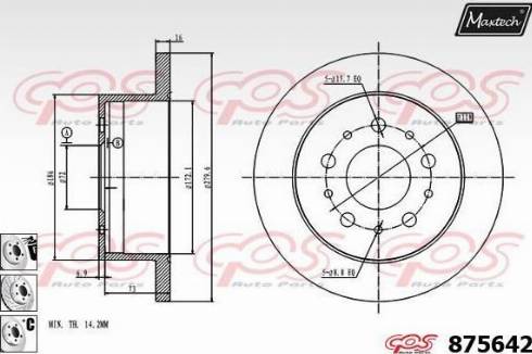 Maxtech 875642.6880 - Спирачен диск vvparts.bg