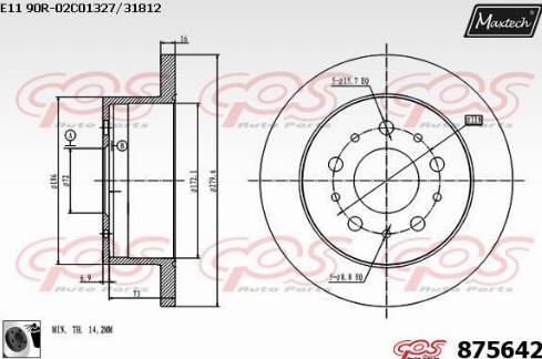 Maxtech 875642.0060 - Спирачен диск vvparts.bg