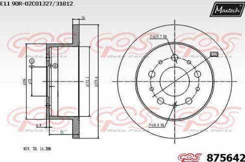 Maxtech 875642.0000 - Спирачен диск vvparts.bg