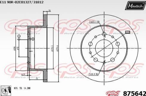 Maxtech 875642.0080 - Спирачен диск vvparts.bg