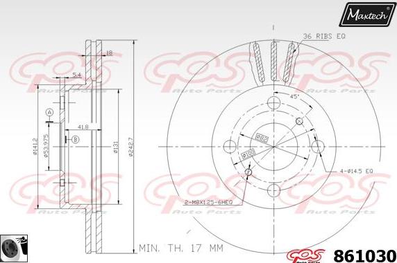 Maxtech 875642 - Спирачен диск vvparts.bg