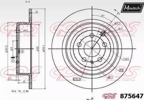 Maxtech 875647.6880 - Спирачен диск vvparts.bg