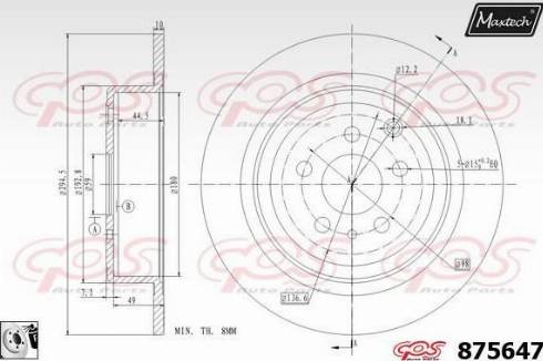 Maxtech 875647.0080 - Спирачен диск vvparts.bg