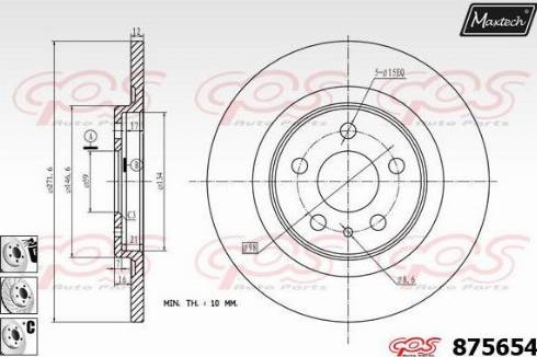 Maxtech 875654.6980 - Спирачен диск vvparts.bg