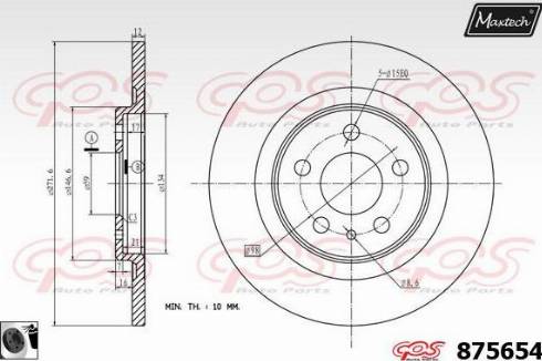 Maxtech 875654.0060 - Спирачен диск vvparts.bg